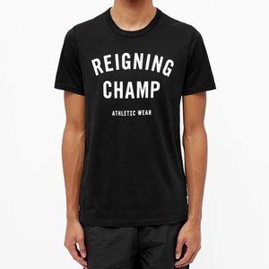 Reigning Champ Gym Logo Tee, Medium, Black / White